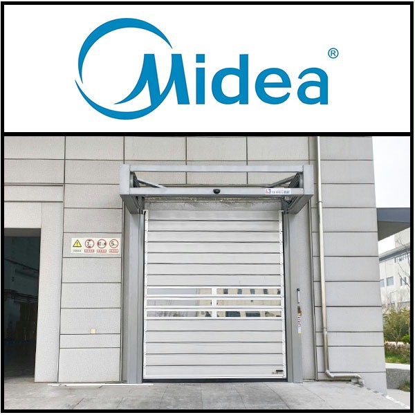 美的厂房车间安装西朗门业硬质快速卷帘门