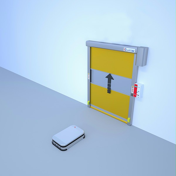 西朗门业快速门AGV联动开启